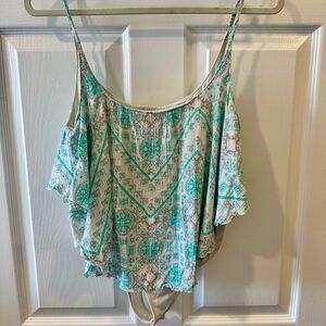 GUESS 1981 Boho Print Bodysuit Spaghetti Strap Size: S/P